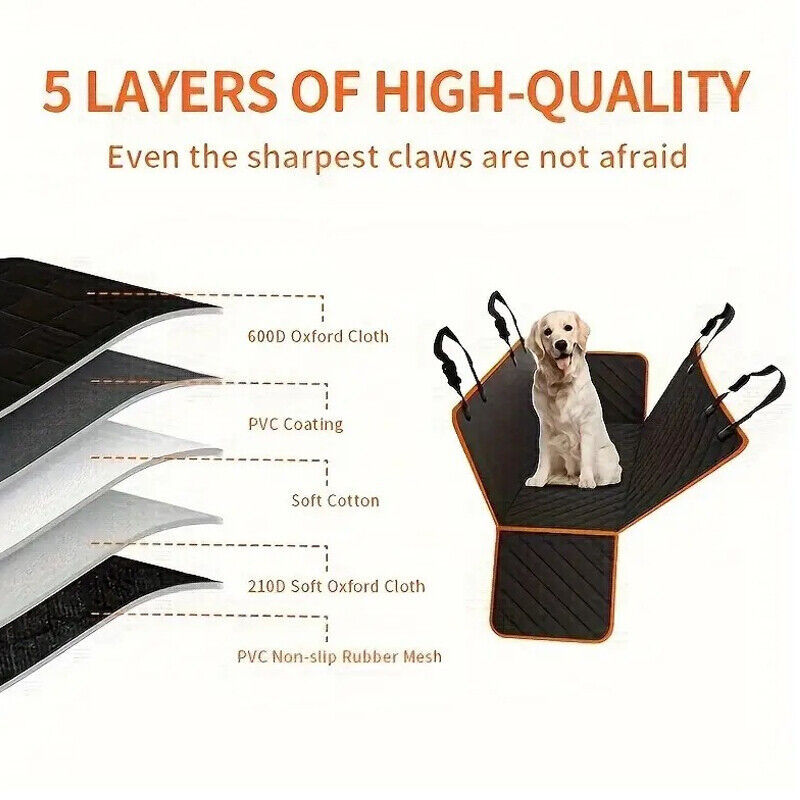 Waterproof Pet Car Seat Cover Dog Safety Protector Mat Front Back Seat Hammock H