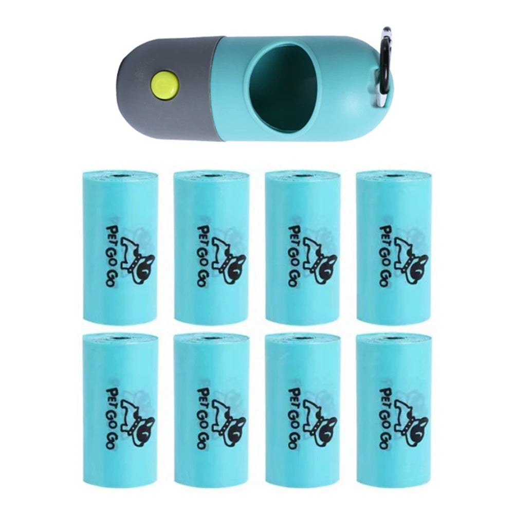 Dog Poop Bag Dispenser with LED Light – Clip-On Holder for Walks