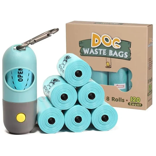 Dog Poop Bag Dispenser with LED Light – Clip-On Holder for Walks